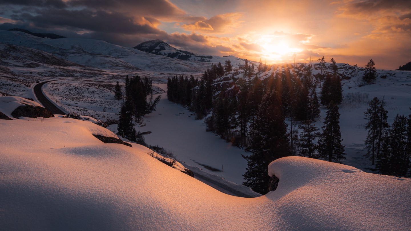 a view of a snow covered mountain