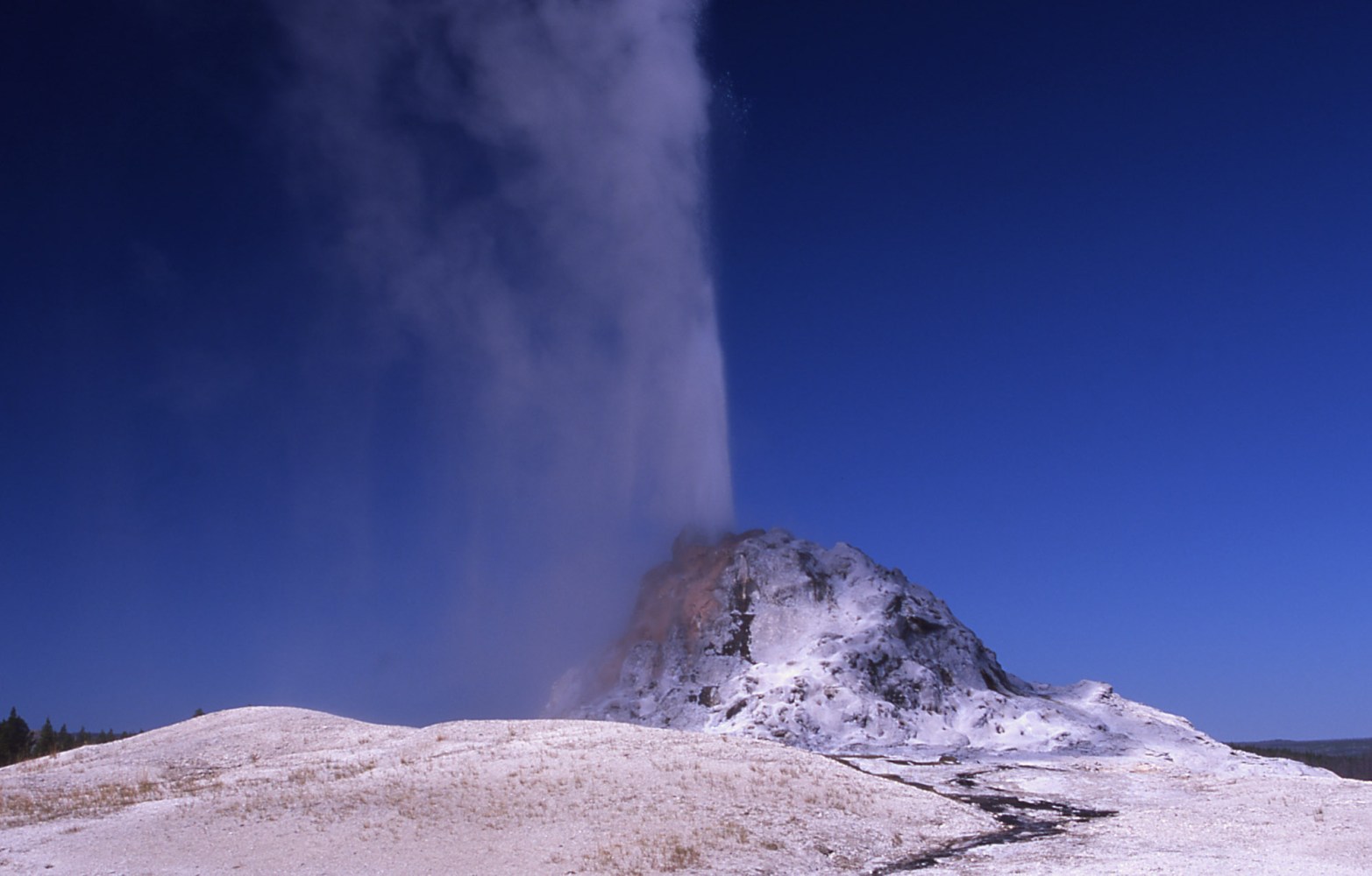 White cone geyser