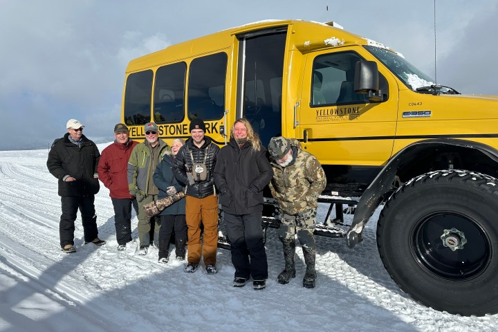 Day five together, It was time to explore Yellowstone in the most unique and exclusive way possible: via a privately-chartered snowcoach. Photo by Evan Watts